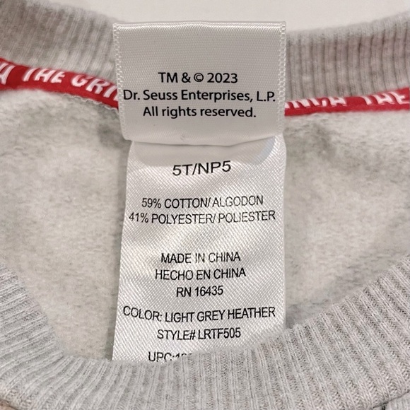 How The Grinch Stole Christmas Sweatshirt Boys 5T Girls Dr Seuss Cindy Lou Who - Picture 5 of 5